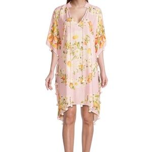 Farm Rio tangerine dream cover up with pom-pom